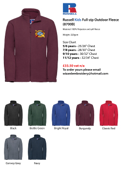 Russell Kids Full-Zip Outdoor fleece (8700B)